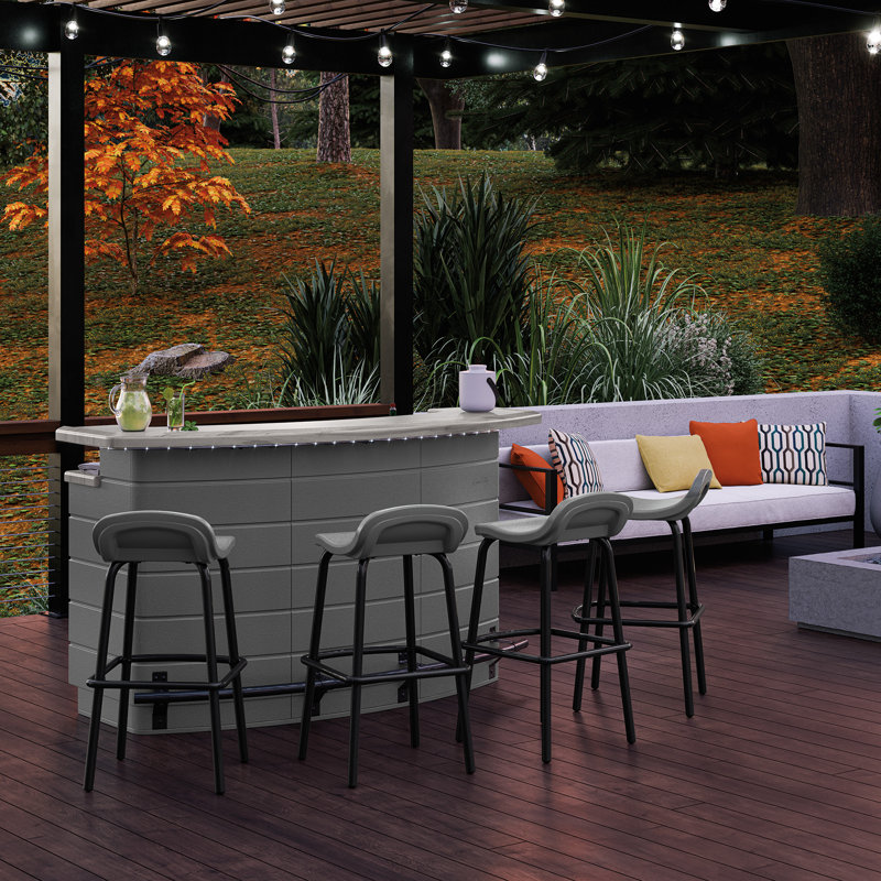 Suncast Backyard Oasis Water Resistant Entertainment Bar with PullOut